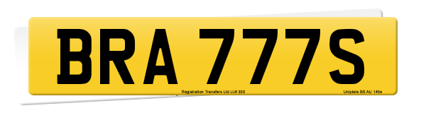 Registration number BRA 777S
